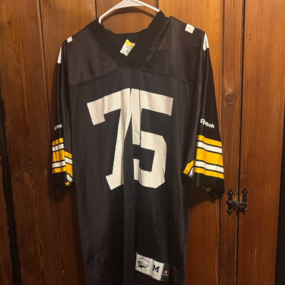 Reebok Black and Yellow Striped Jersey